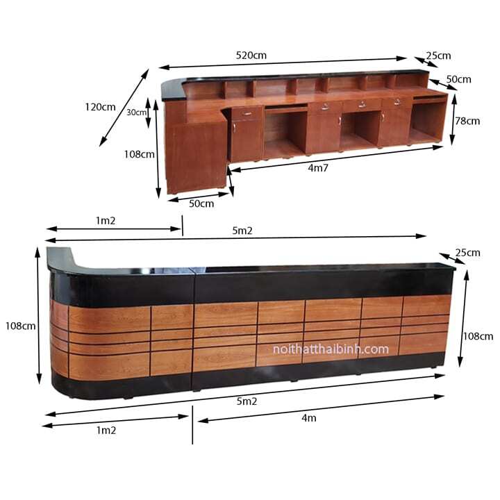 Quầy tiếp tân dài