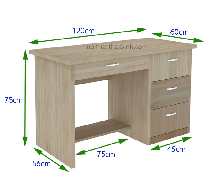 Bàn làm việc nhân viên MS 9929 7 Kích thước bàn làm việc nhân viên