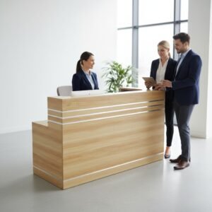 Bàn quầy lễ tân nhỏ phong cách tối giản