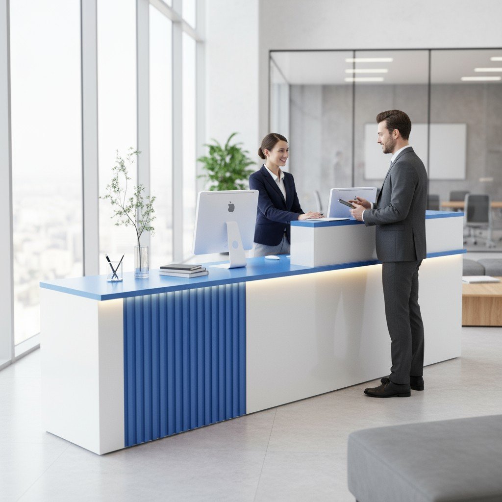 Mẫu quầy tiếp tân đẹp giá rẻ hiện đại cho văn phòng công ty