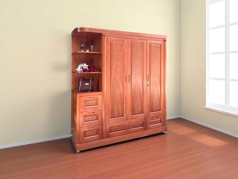 Tủ quần áo gỗ xoan đào 3 cánh giá rẻ cho gia đình Việt