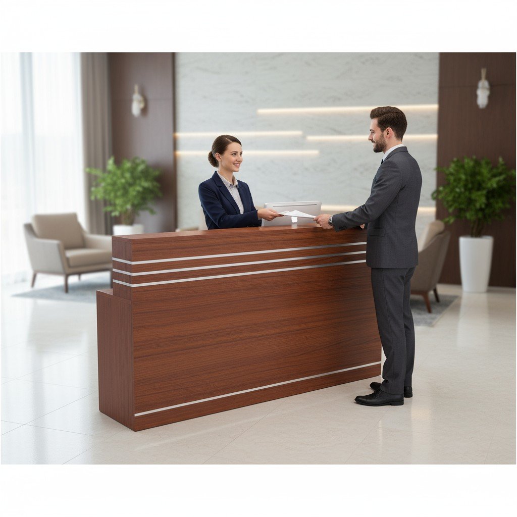 Quầy tiếp tân gỗ công nghiệp MDF chống ẩm giá tốt