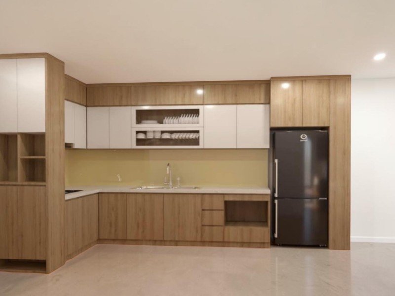 Tủ rượu âm tường giá rẻ gỗ công nghiệp phủ Melamine chống ẩm
