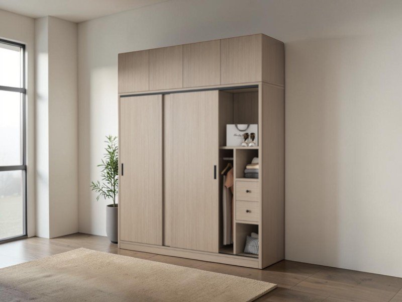 Nơi bán tủ quần áo gỗ đẹp giá rẻ nhất TPHCM Mẫu tủ quần áo gỗ đẹp giá rẻ màu vân sồi hiện đại