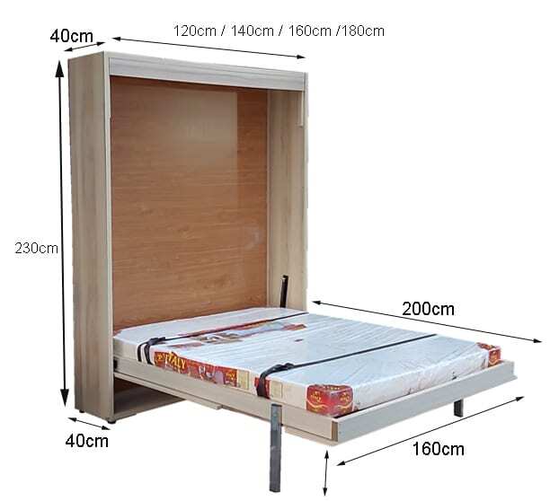 Kích thước giường xếp thông minh