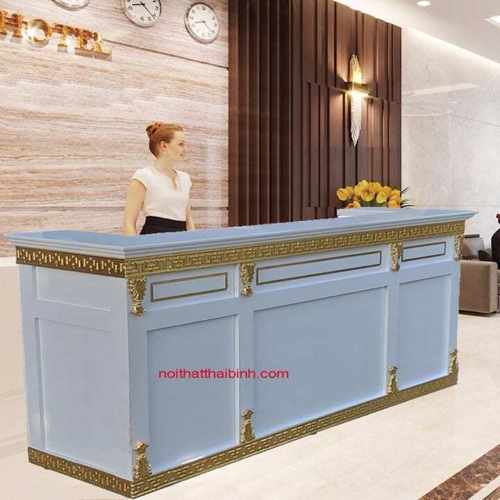 quầy tiếp tân đẹp dát vàng đẹp