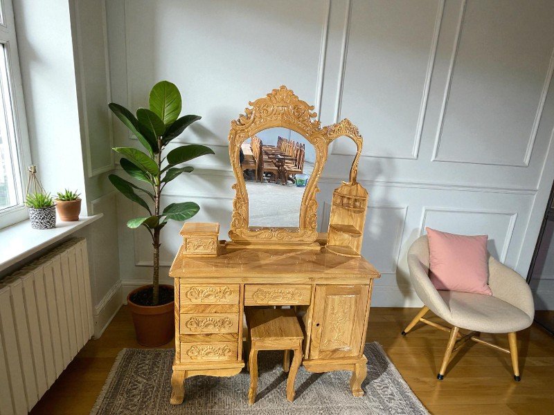 Bàn trang điểm gỗ tự nhiên Bàn trang điểm gỗ tự nhiên