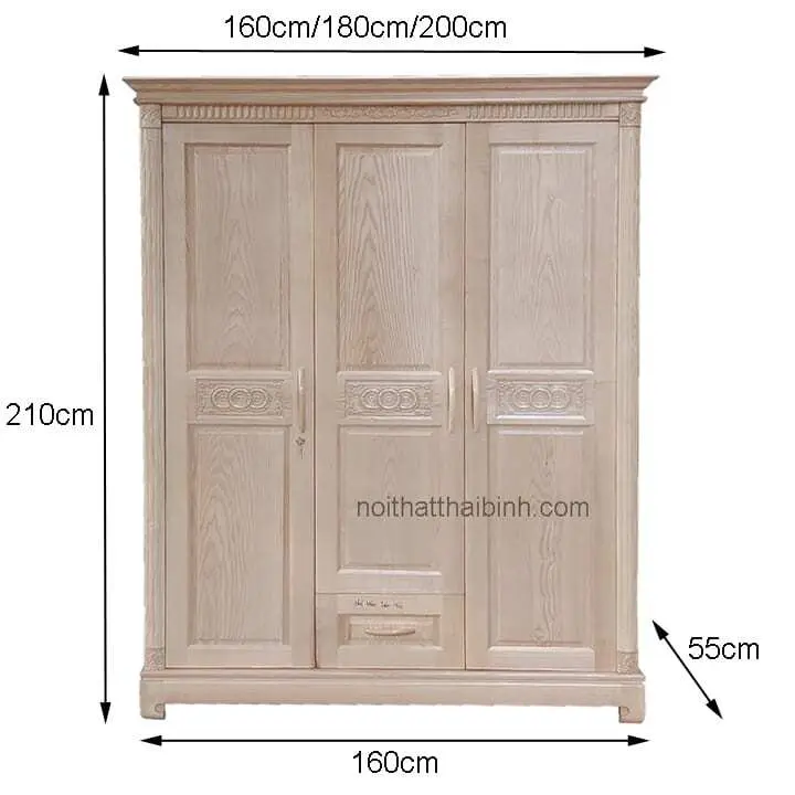 Tủ đựng quần áo gỗ MS 9955 6 Kích thước tủ đựng quần áo gỗ