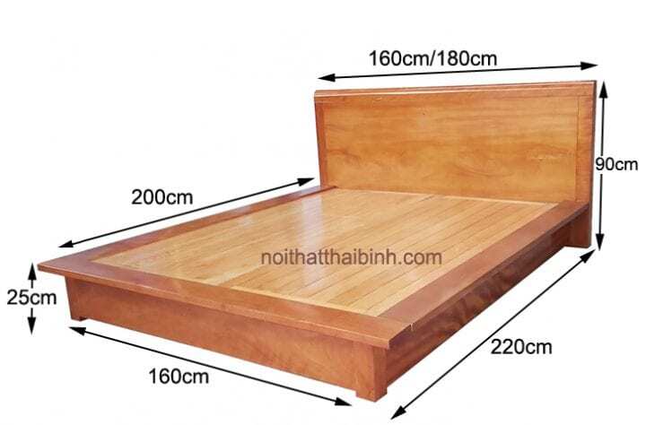 Kích thước giường Nhật gỗ tự nhiên