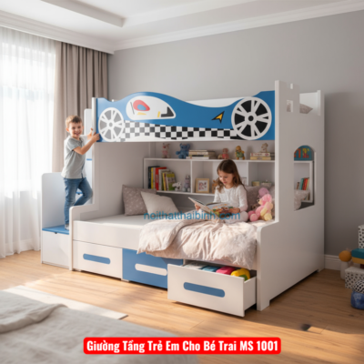 Giường Tầng Trẻ Em Cho Bé Trai MS 1001