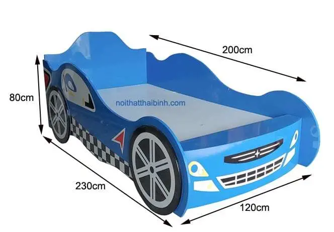 Giường xe ô tô cho bé mẫu đẹp MS 1033 Giá bán = 5.500.000 đ 6 Kích thước giường xe ô tô cho bé mẫu đẹp