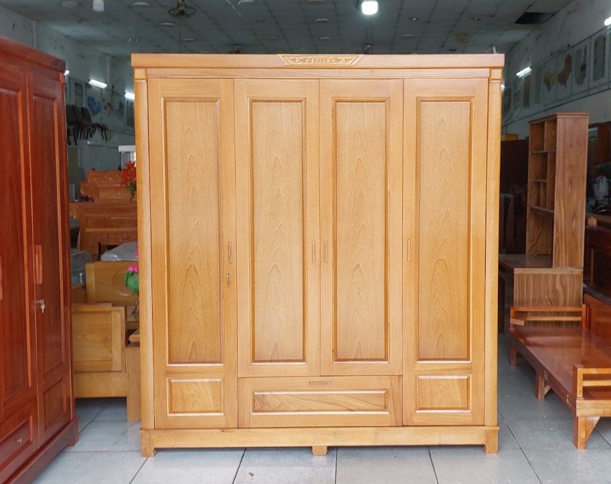 Tủ quần áo phủ melamine | Giá bán = 6.500.000 đ | >>Video Tủ quần áo phủ melamine tông màu trắng phối sàn gỗ sáng