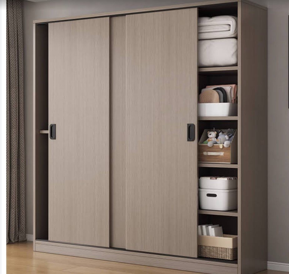 Tủ quần áo phủ melamine | Giá bán = 6.500.000 đ | >>Video Tủ quần áo phủ melamine màu vân gỗ đặt trong phòng ngủ hiện đại