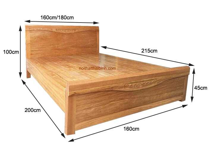 Kích thước giường gỗ đinh hương
