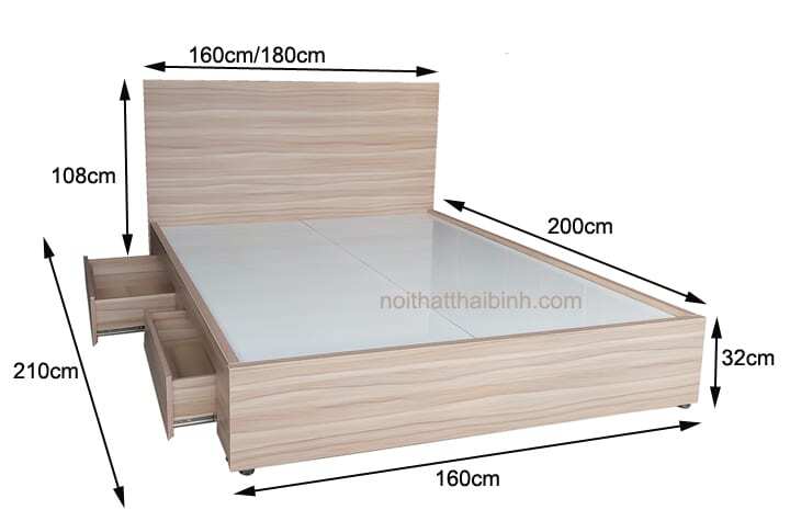 Giường ngủ hiện đại có ngăn kéo được thiết kế vô cùng đẹp chất lượng