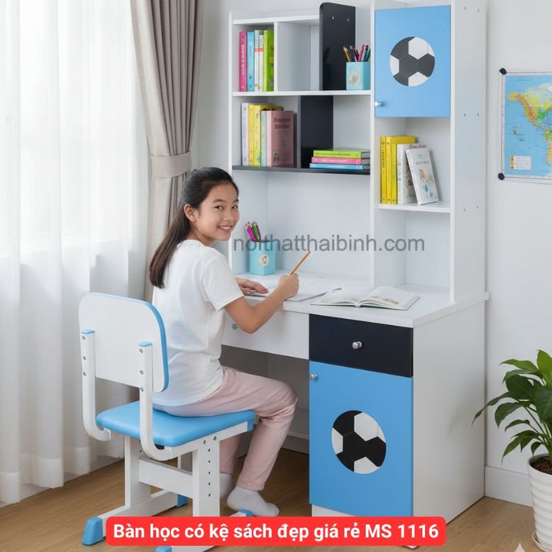 Bàn học có kệ sách đẹp giá rẻ MS 1116 1 Bàn học có kệ sách đẹp giá rẻ MS 1116