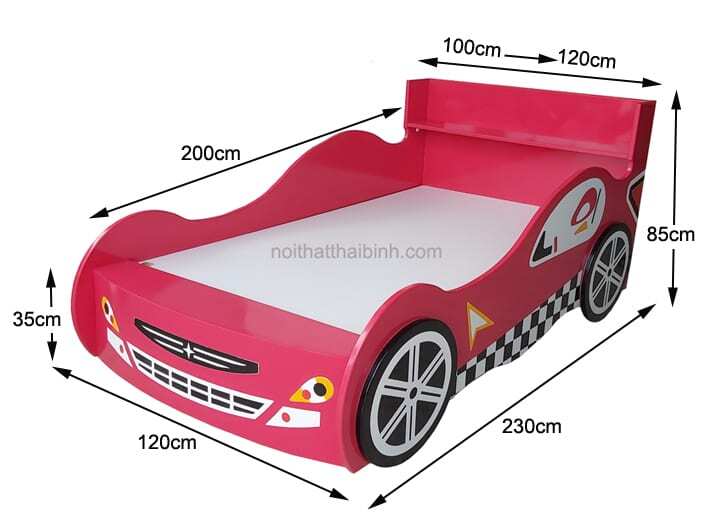Kích thước giường ngủ hình xe hơi cho bé