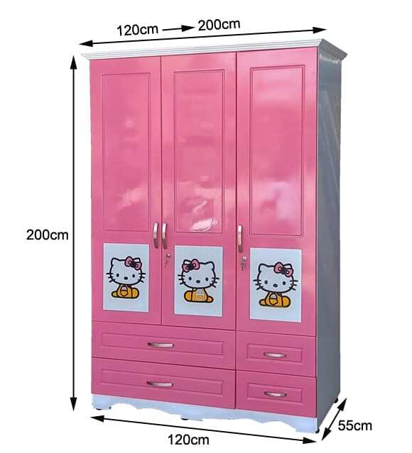 Kích thước tủ quần áo hình Hello Kitty