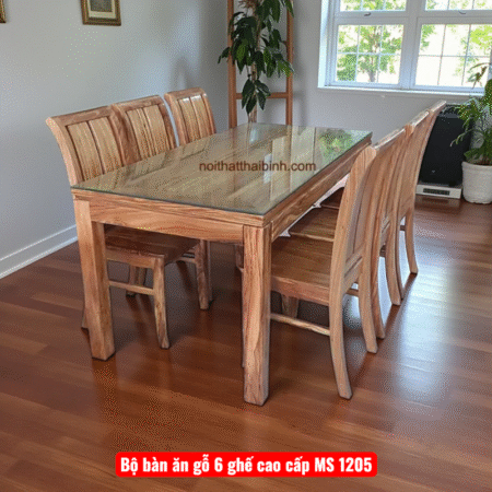 Bộ bàn ăn gỗ 6 ghế cao cấp MS 1205