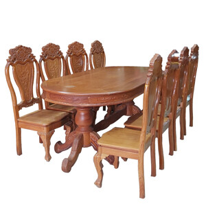 Bộ bàn ăn gỗ gõ đỏ MS 1240