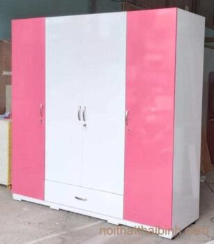 Tủ quần áo phối hồng trắng