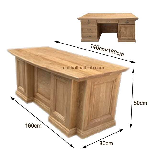 Kích thước bàn làm việc gỗ sồi
