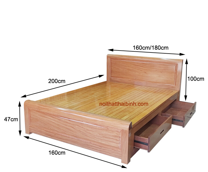 Kích thước giường ngủ gỗ đinh hương đẹp