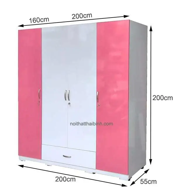 Tủ quần áo 2m MS 1165 Giá bán = 8.000.000 đ 6 Kích thước tủ quần áo 2m