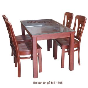 Bộ bàn ăn gỗ cao su 4 ghế