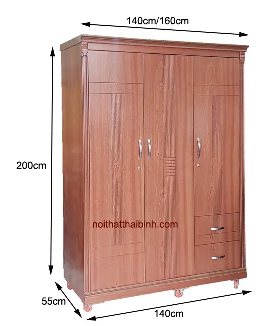 Tủ quần áo cao cấp 1m4 MS 1204 Giá bán = 7.000.000đ giảm còn = 6.000.000đ 6 Kích thước tủ quần áo cao cấp 1m4