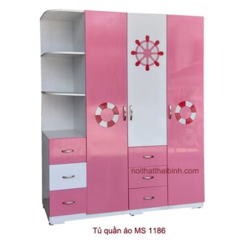 Tủ quần áo đẹp màu hồng xinh xắn