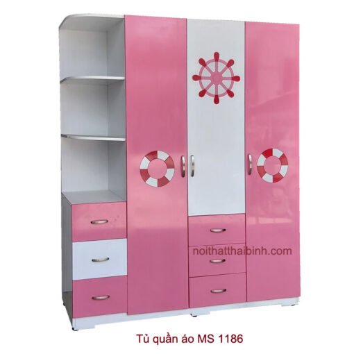 Tủ quần áo đẹp màu hồng xinh xắn