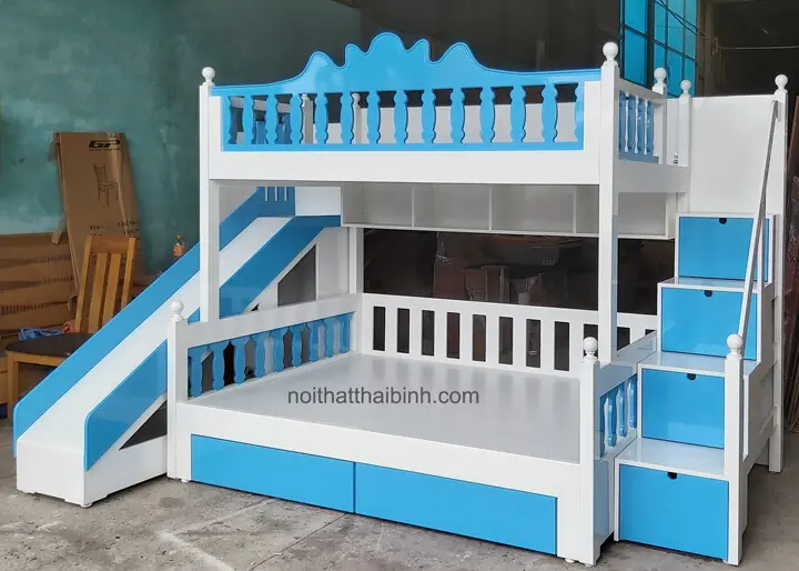 Giường tầng đẹp có cầu trượt Giường tầng đẹp có cầu trượt