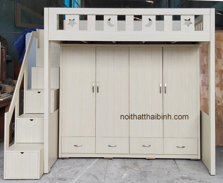 Bộ giường tầng kèm tủ quần áo Bộ giường tầng kèm tủ quần áo