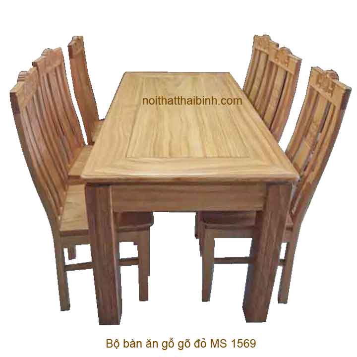 bàn ăn gỗ gõ đỏ 6 ghế