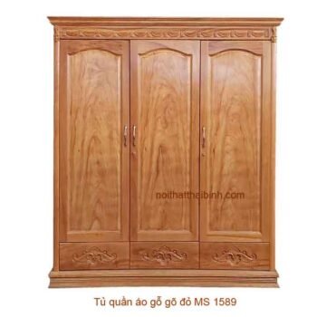 Tủ quần áo gỗ gõ đỏ tự nhiên