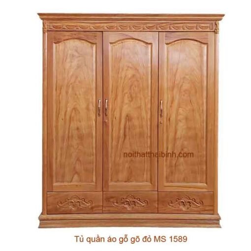 Tủ quần áo gỗ gõ đỏ tự nhiên