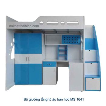 Bộ giường tầng bàn học tủ áo