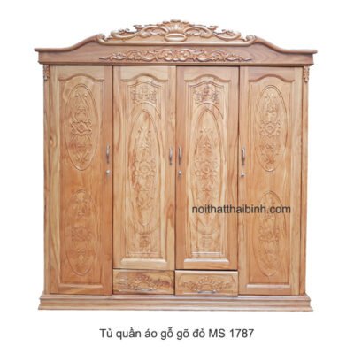 Tủ quần áo gỗ gõ đỏ