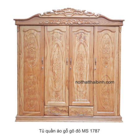 Tủ quần áo gỗ gõ đỏ
