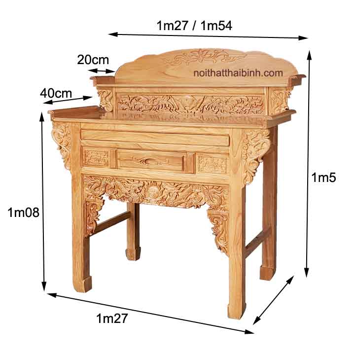 Kích thước bàn thờ gỗ 2 tầng