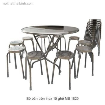 Bộ bàn ghế inox tròn
