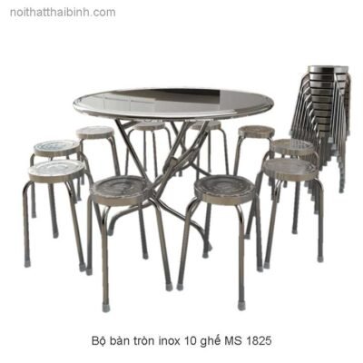 Bộ bàn ghế inox tròn
