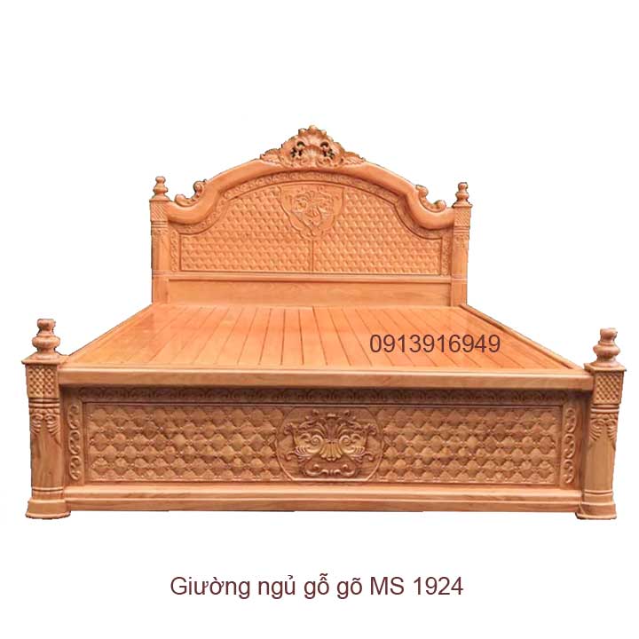 Giường ngủ gỗ gõ đỏ 1924