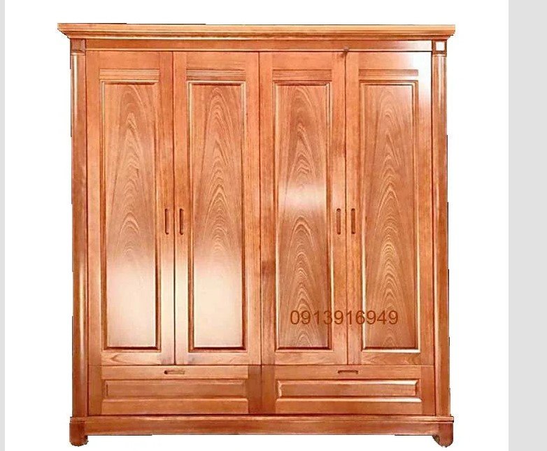 Tủ quần áo gỗ vân xoan đào tự nhiên