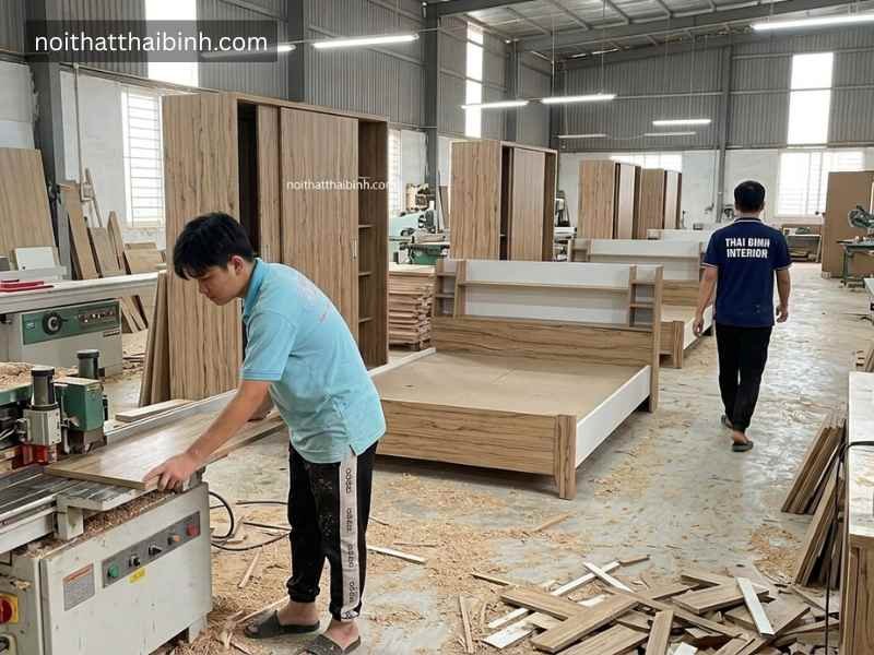 Bộ nội thất phòng ngủ cao cấp tphcm tại xưởng mộc nội thất Thái Bình