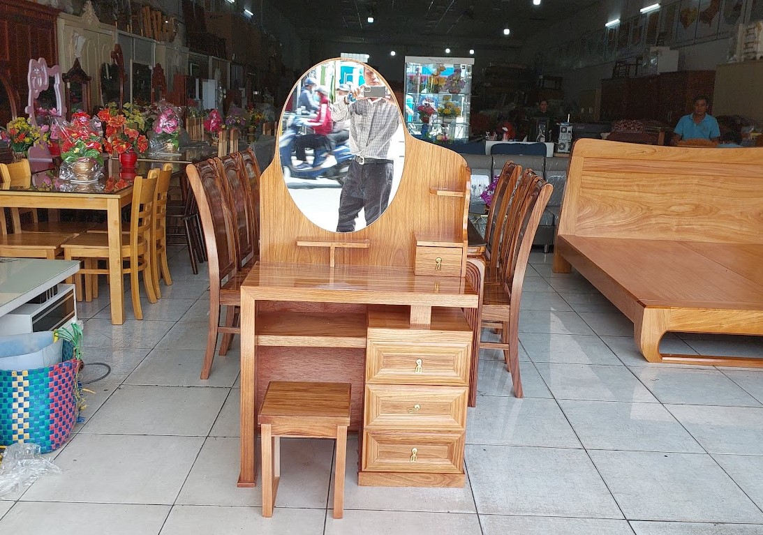 Bàn trang điểm gỗ tự nhiên xoan đào của Nội Thất Thái Bình