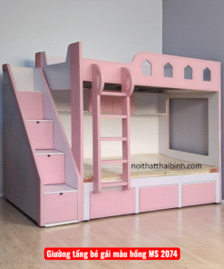 Giường tầng bé gái màu hồng Tphcm