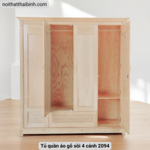 Tủ quần áo gỗ sồi 4 cánh 2094 Tủ quần áo gỗ sồi 4 cánh 2094