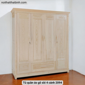 Tủ quần áo gỗ sồi 4 cánh
